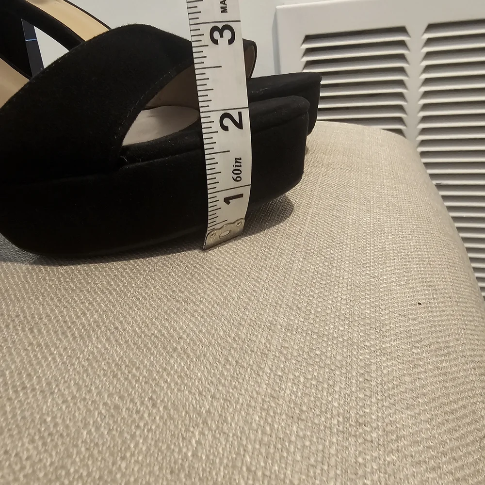 Dream Pairs Black Suede Platform Ankle-Strap Heels